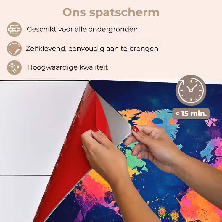 Spatscherm keuken - Wereldkaart - Kleurrijk - Graffiti — 4
