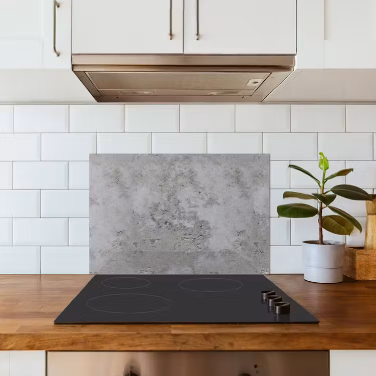 Spatscherm keuken - Patroon - Grijs - Oud - Beton — 3