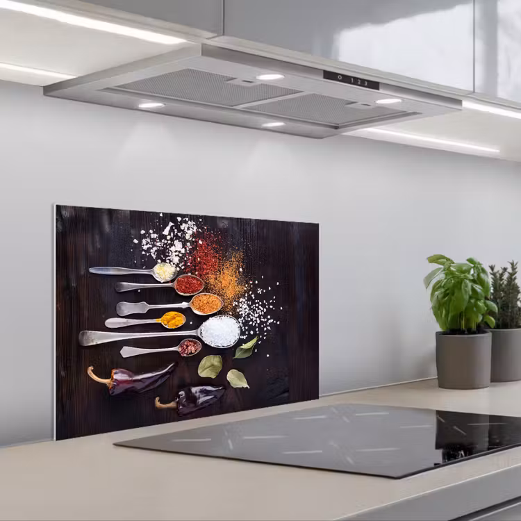 Spatscherm keuken - Kruiden - Lepels - Specerijen - Industrieel — 1