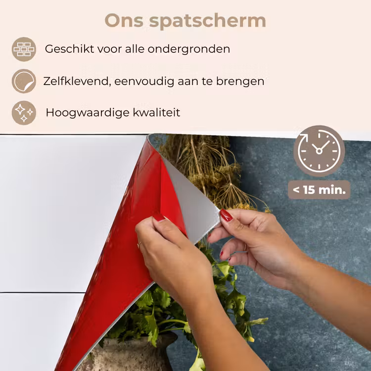 Spatscherm keuken - Kruiden - Specerijen - Pan - Mes - Grijs - Rustiek — 4