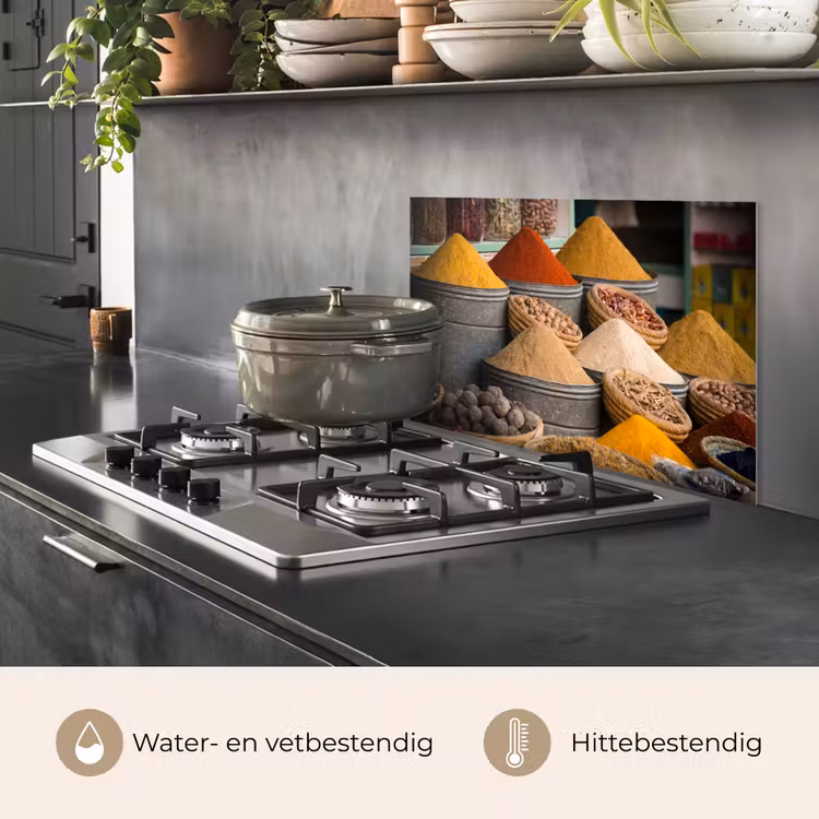 Spatscherm keuken - Kruiden - Ton - Specerijen - Geel - Bruin — 2