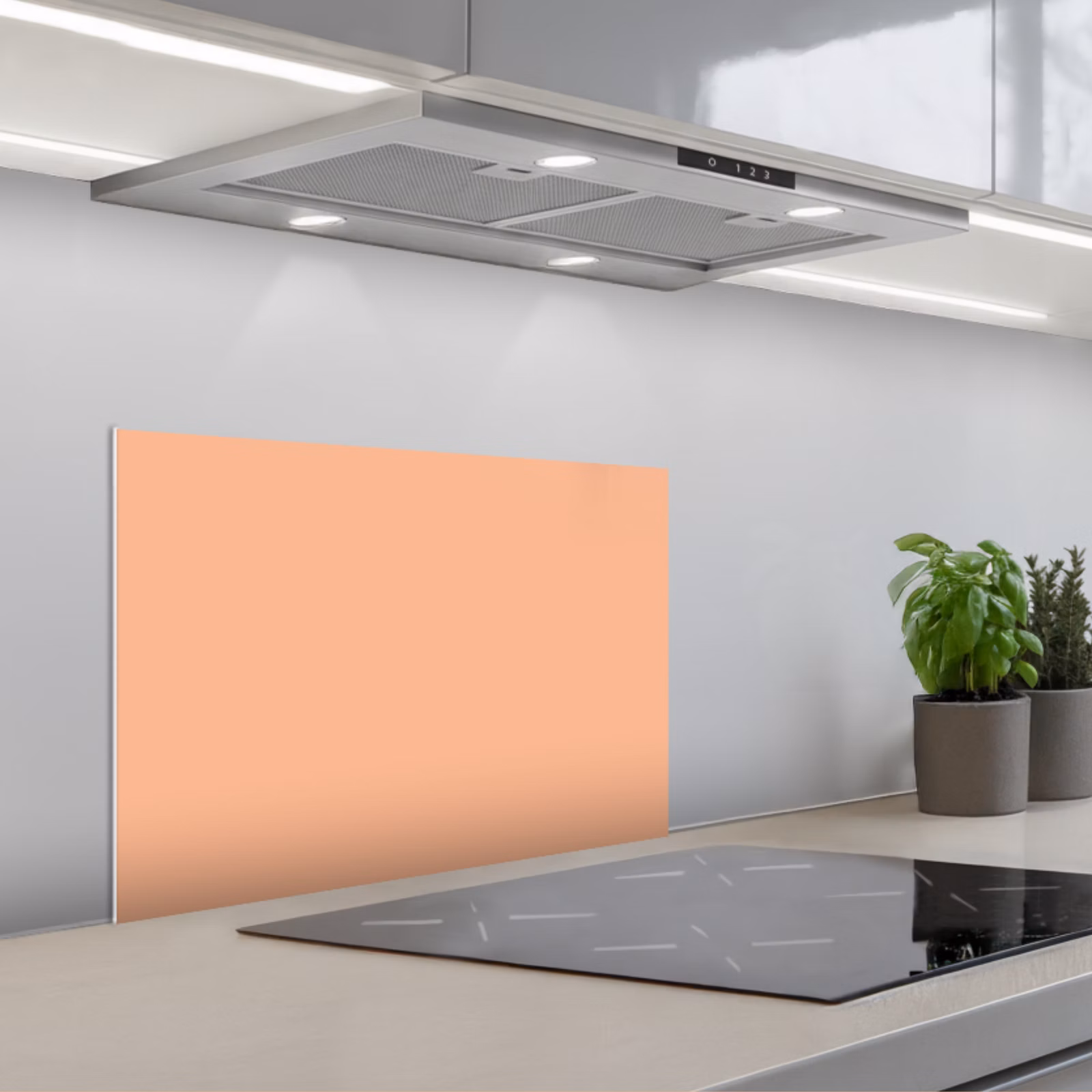 Spatscherm keuken - Abrikoos - Roze - Pastel - Effen - Kleur — 1