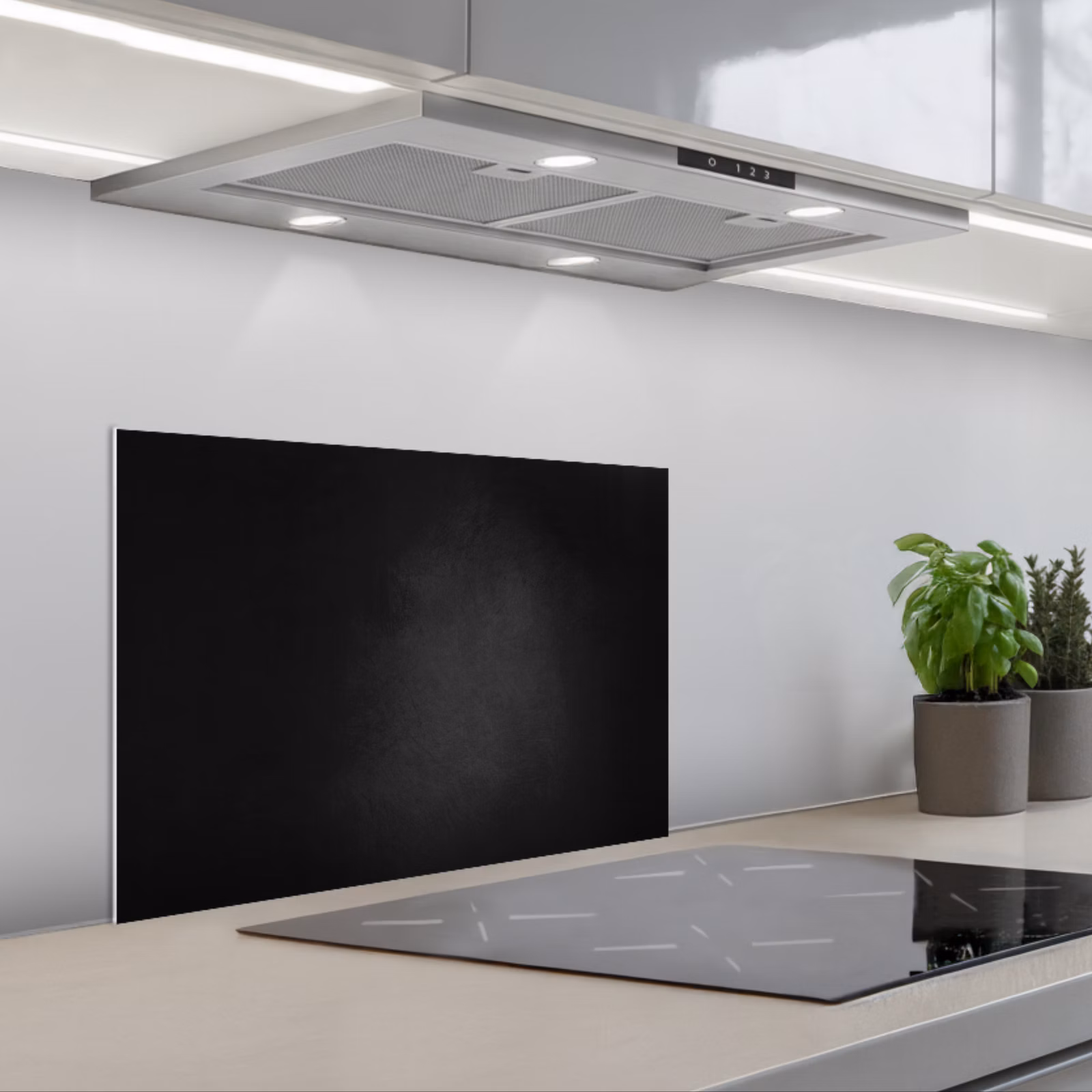 Spatscherm keuken - Beton - Zwart - Grijs - Structuur - Industrieel — 1