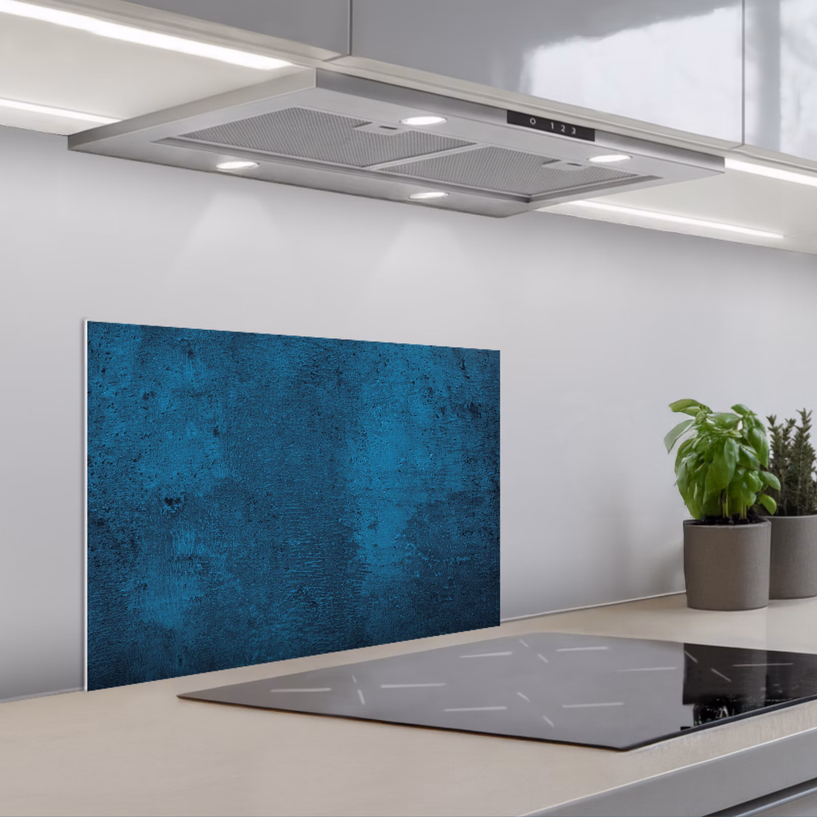 Spatscherm keuken - Natuursteen - Beton - Steen - Blauw — 1