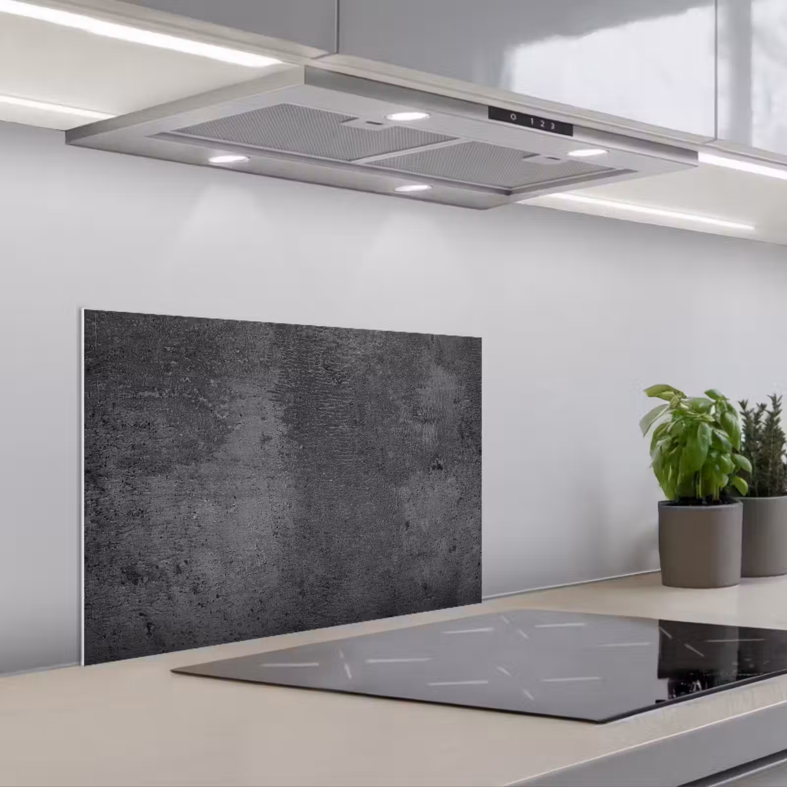 Spatscherm keuken - Structuur - Beton - Grijs - Industrieel - Rustiek — 1