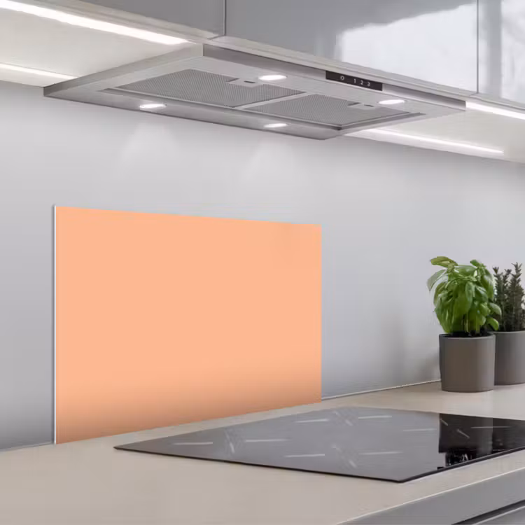 Spatscherm keuken - Abrikoos - Roze - Pastel - Effen - Kleur — 1