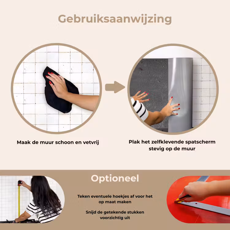Spatscherm keuken - Beton - Grijs - Lijn - Vormen — 6