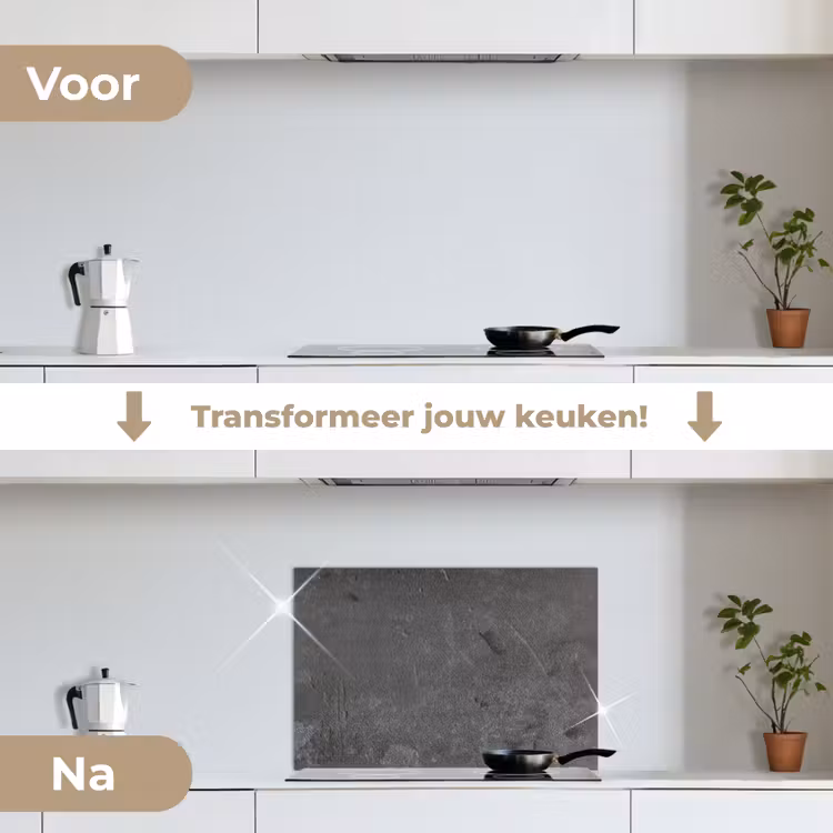 Spatscherm keuken - Beton - Grijs - Lijn - Vormen — 7