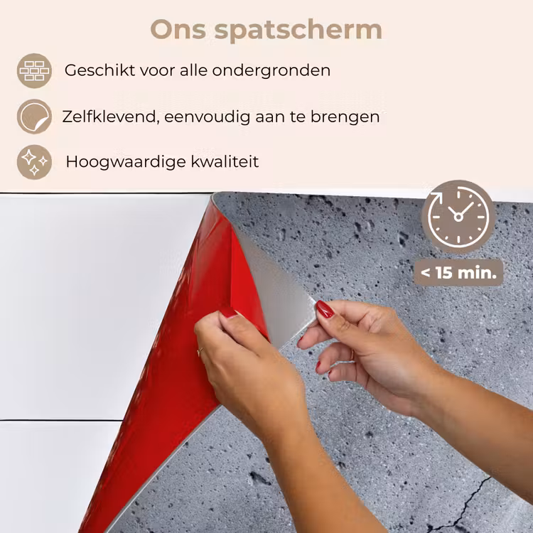 Spatscherm keuken - Beton - Grijs - Scheur — 4