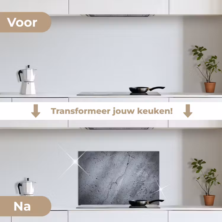 Spatscherm keuken - Beton - Grijs - Scheur — 7