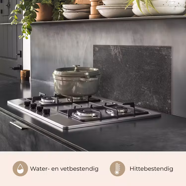 Spatscherm keuken - Beton - Muur - Zwart - Vintage - Industrieel — 2