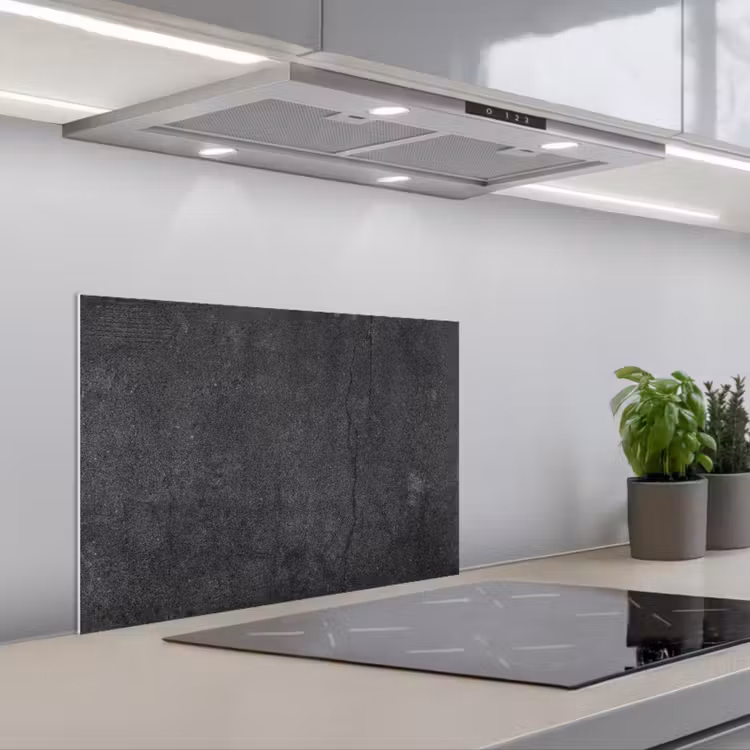 Spatscherm keuken - Beton - Zwart - Grijs - Rustiek - Industrieel — 1