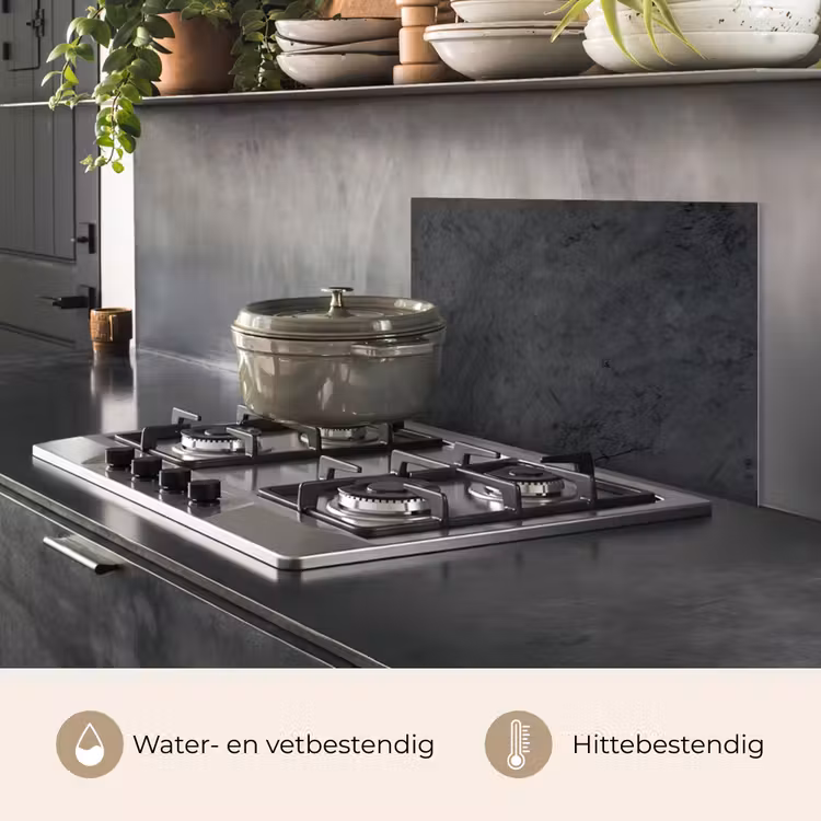 Spatscherm keuken - Grijs - Cement - Beton - Industrieel - Structuur — 2