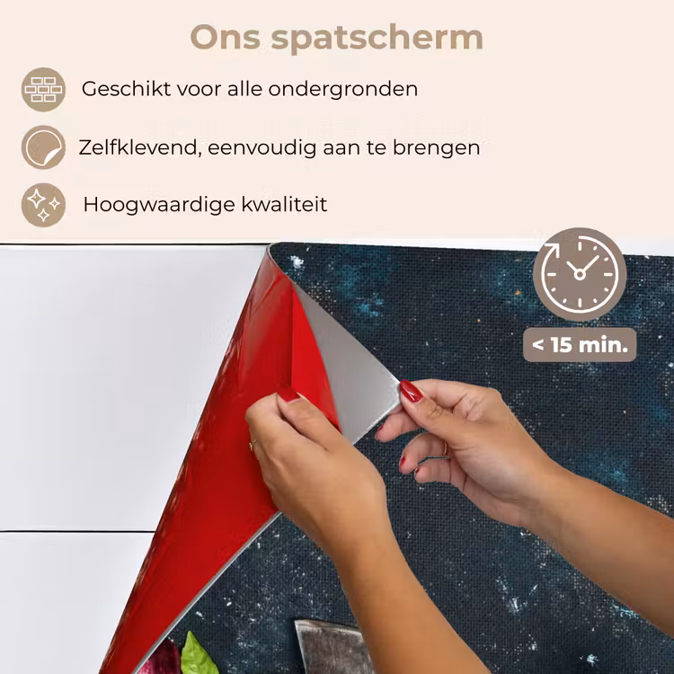 Spatscherm keuken - Groente - Kruiden - Wiegemes - Ui - Specerijen - Rustiek — 4