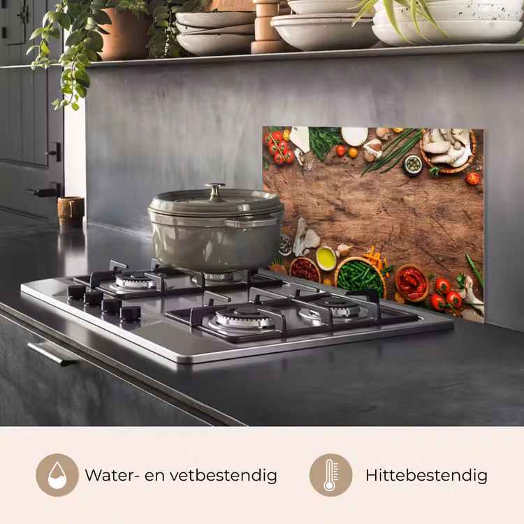 Spatscherm keuken - Kruiden - Groente - Rustiek — 2