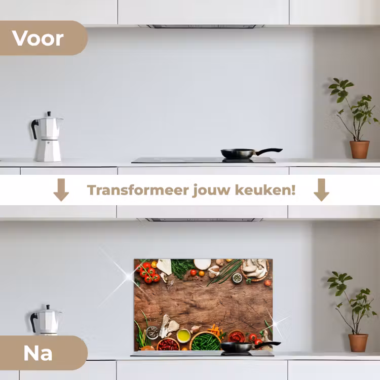 Spatscherm keuken - Kruiden - Groente - Rustiek — 7