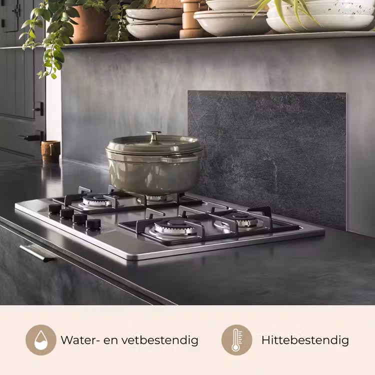 Spatscherm keuken - Leisteen - Beton - Natuursteen - Grijs - Industrieel — 2