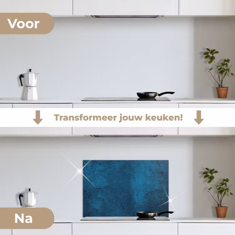 Spatscherm keuken - Natuursteen - Beton - Steen - Blauw — 7