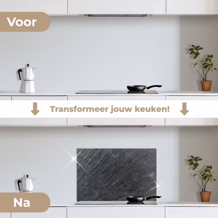 Spatscherm keuken - Natuursteen - Industrieel - Leisteen - Structuur - Grijs — 7