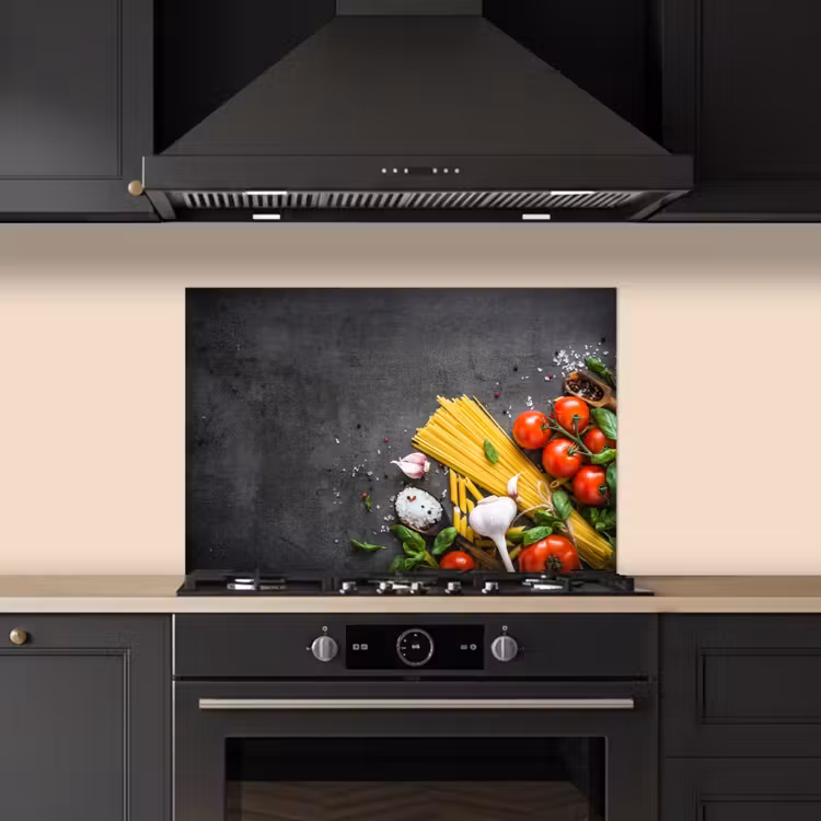Spatscherm keuken - Pasta - Kruiden - Tomaat - Specerijen - Rustiek — 5
