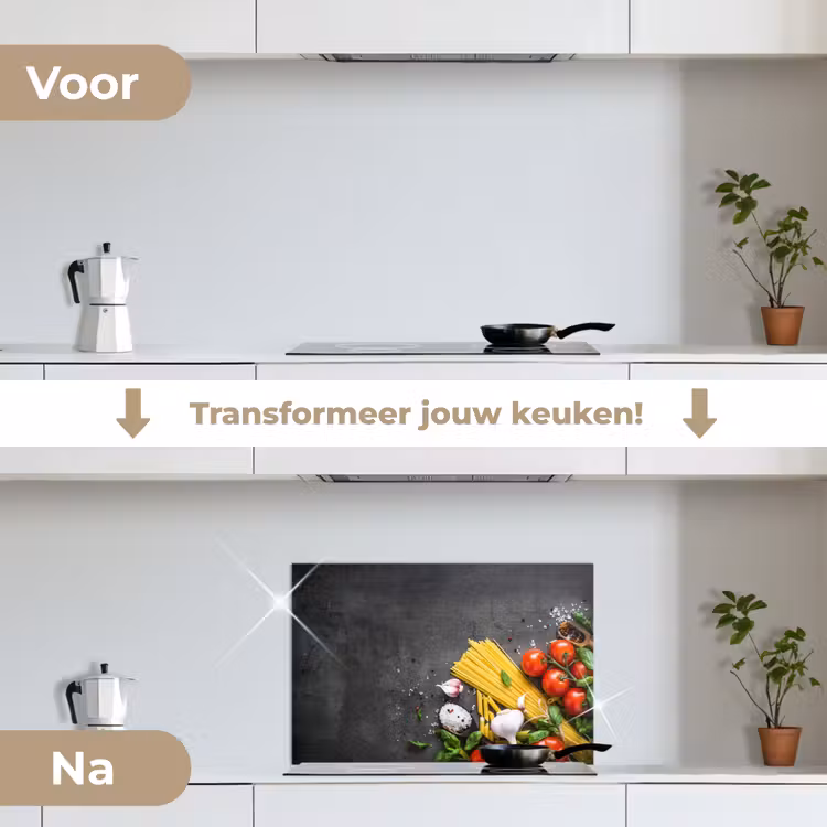 Spatscherm keuken - Pasta - Kruiden - Tomaat - Specerijen - Rustiek — 7