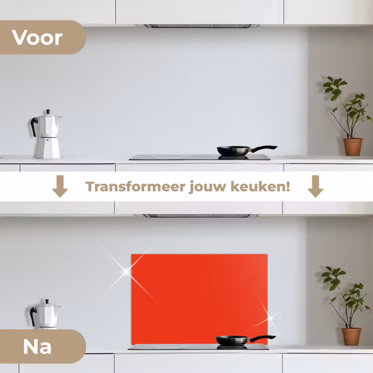Spatscherm keuken - Rood - Kleur - Effen — 7