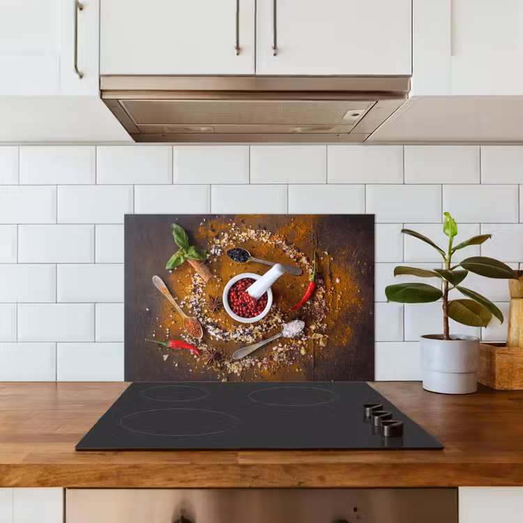 Spatscherm keuken - Vijzel - Kruiden - Lepels - Specerijen - Bruin - Peper — 3