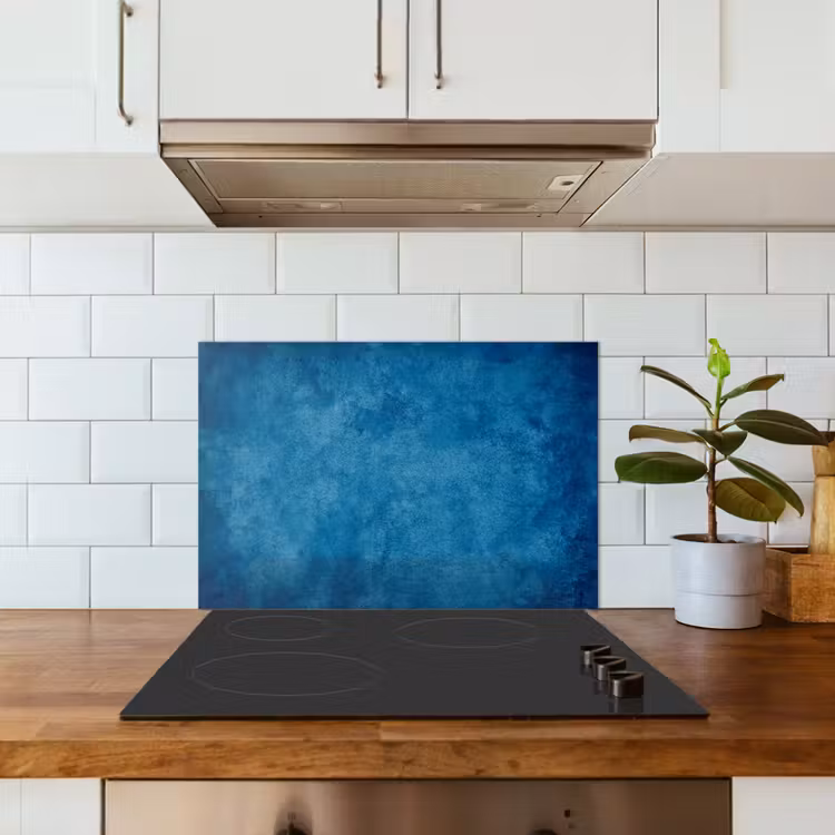 Spatscherm keuken - Beton - Blauw - Vintage - Structuur - Industrieel — 3