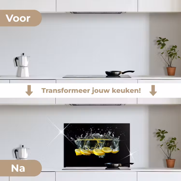 Spatscherm keuken - Citroen - Fruit - Geel - Stilleven - Water — 7