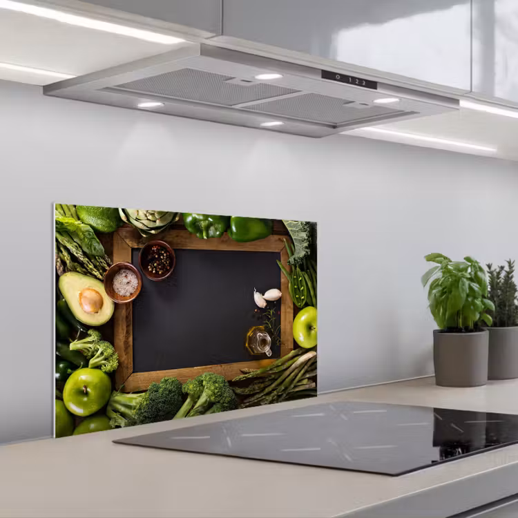 Spatscherm keuken - Fruit - Krijtbord - Groente — 1