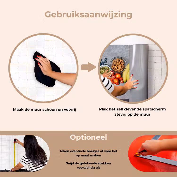 Spatscherm keuken - Groente - Fruit - Grijs — 6