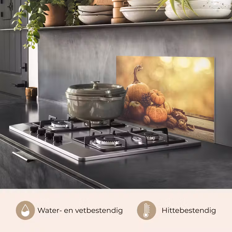 Spatscherm keuken - Pompoen - Herfst - Dennenappel - Fruit - Appel — 2