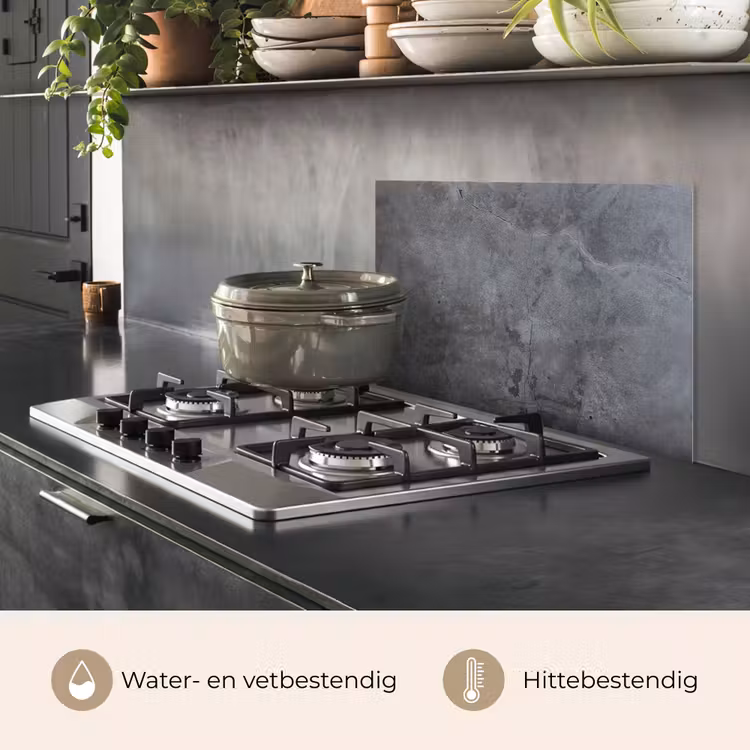 Spatscherm keuken - Schaduwspel op Beton — 2