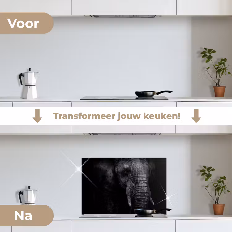 Spatscherm keuken - Olifant - Dier - Portret — 7