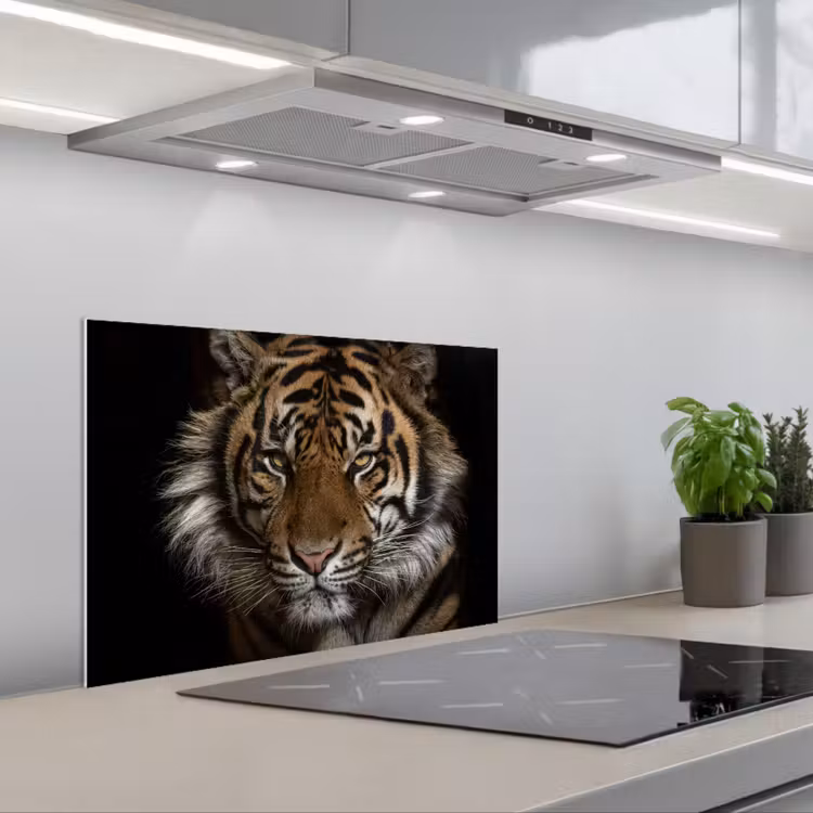 Spatscherm keuken - Tijger - Wilde dieren - Portret — 1