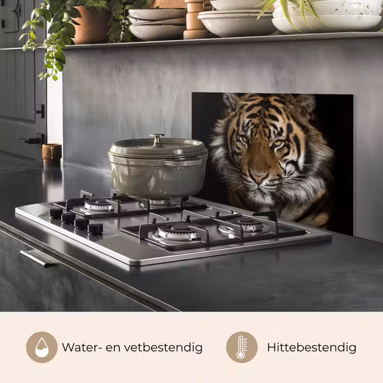 Spatscherm keuken - Tijger - Wilde dieren - Portret — 2