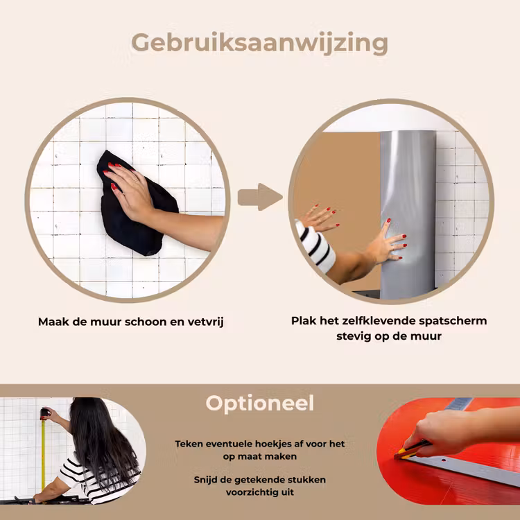 Spatscherm keuken - Bruin - Effen print — 6