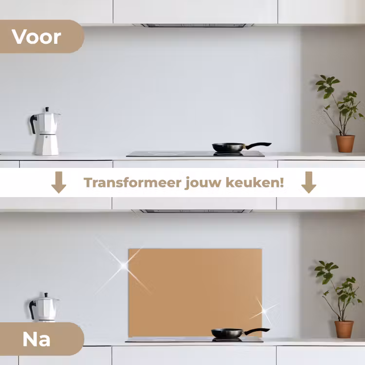 Spatscherm keuken - Bruin - Effen print — 7