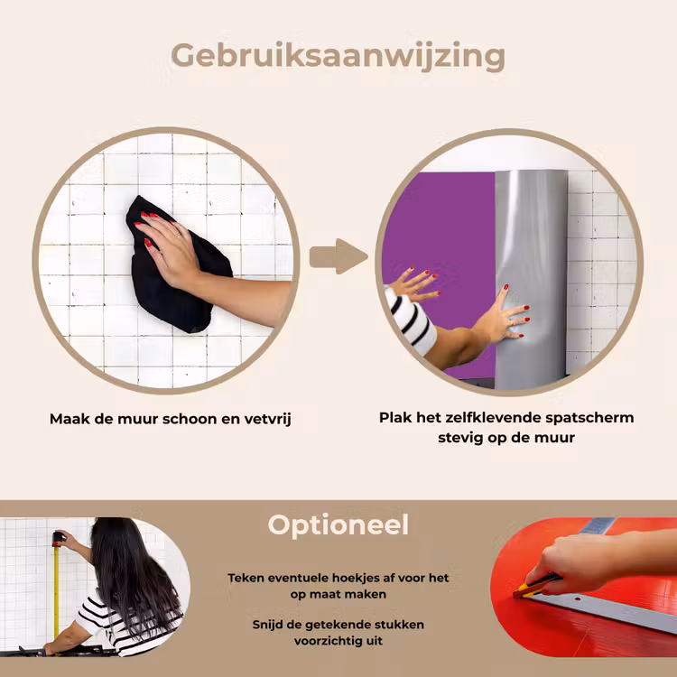 Spatscherm keuken - Paars - Kleuren - Effen — 6