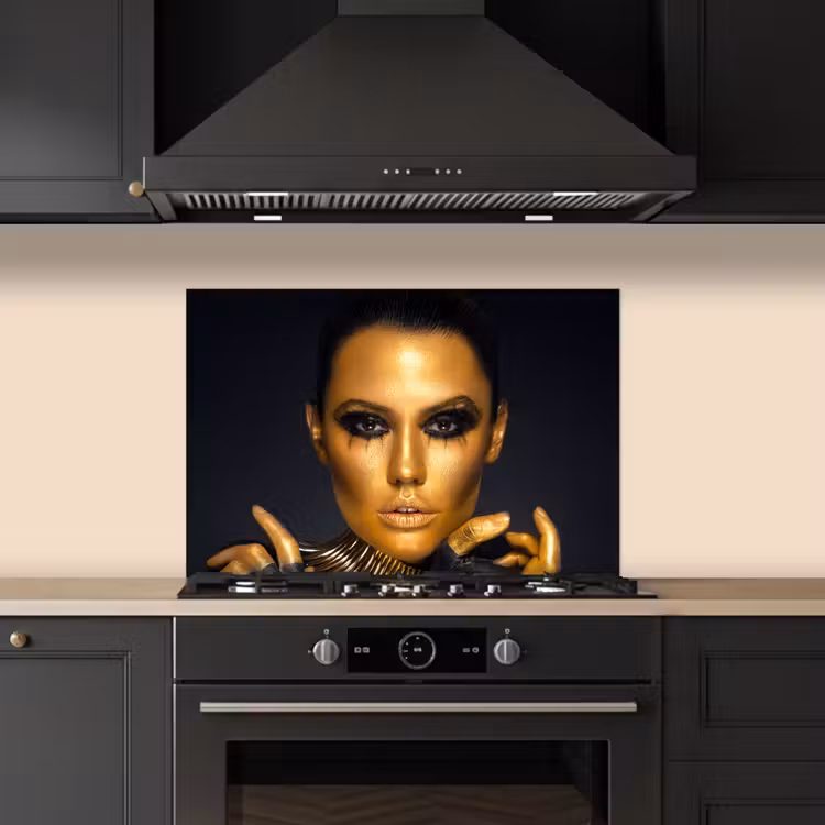 Spatscherm keuken - Make up - Tas - Goud - Luxe - Vrouw — 5