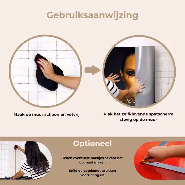 Spatscherm keuken - Make up - Tas - Goud - Luxe - Vrouw — 6