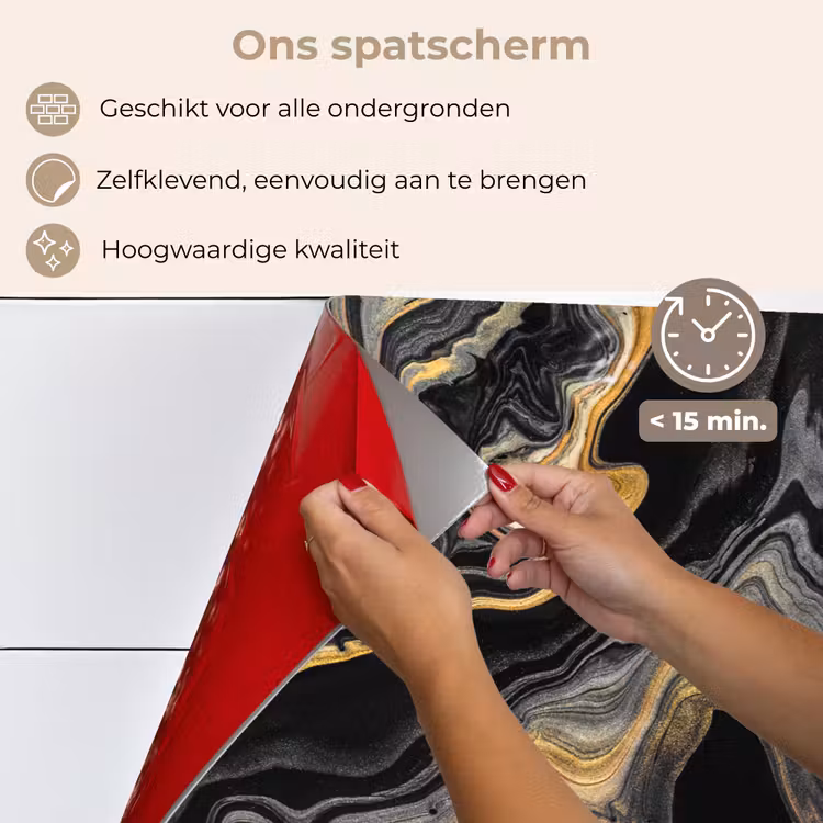 Spatscherm keuken - Marmer - Acryl - Goud - Luxe - Abstract — 4