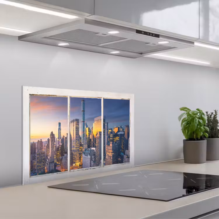 Spatscherm keuken - New York - Doorkijk - Skyline — 1