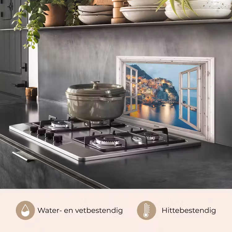 Spatscherm keuken - Doorkijk - Italië - Zee — 2