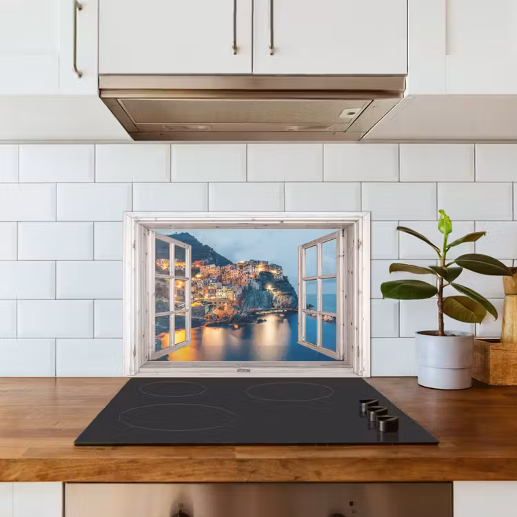 Spatscherm keuken - Doorkijk - Italië - Zee — 3
