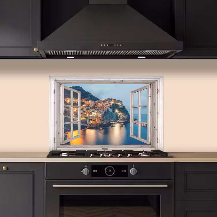 Spatscherm keuken - Doorkijk - Italië - Zee — 5
