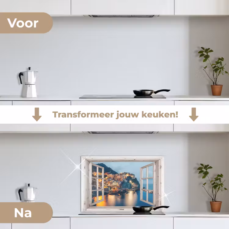 Spatscherm keuken - Doorkijk - Italië - Zee — 7