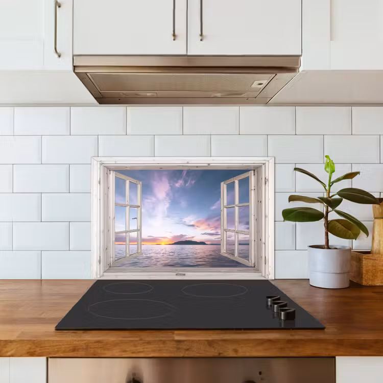 Spatscherm keuken - Doorkijk - Zee - Eiland — 3