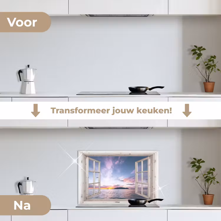 Spatscherm keuken - Doorkijk - Zee - Eiland — 7