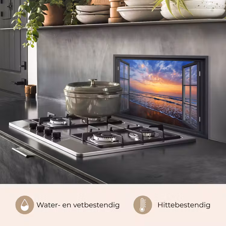 Spatscherm keuken - Doorkijk - Zee - Strand — 2